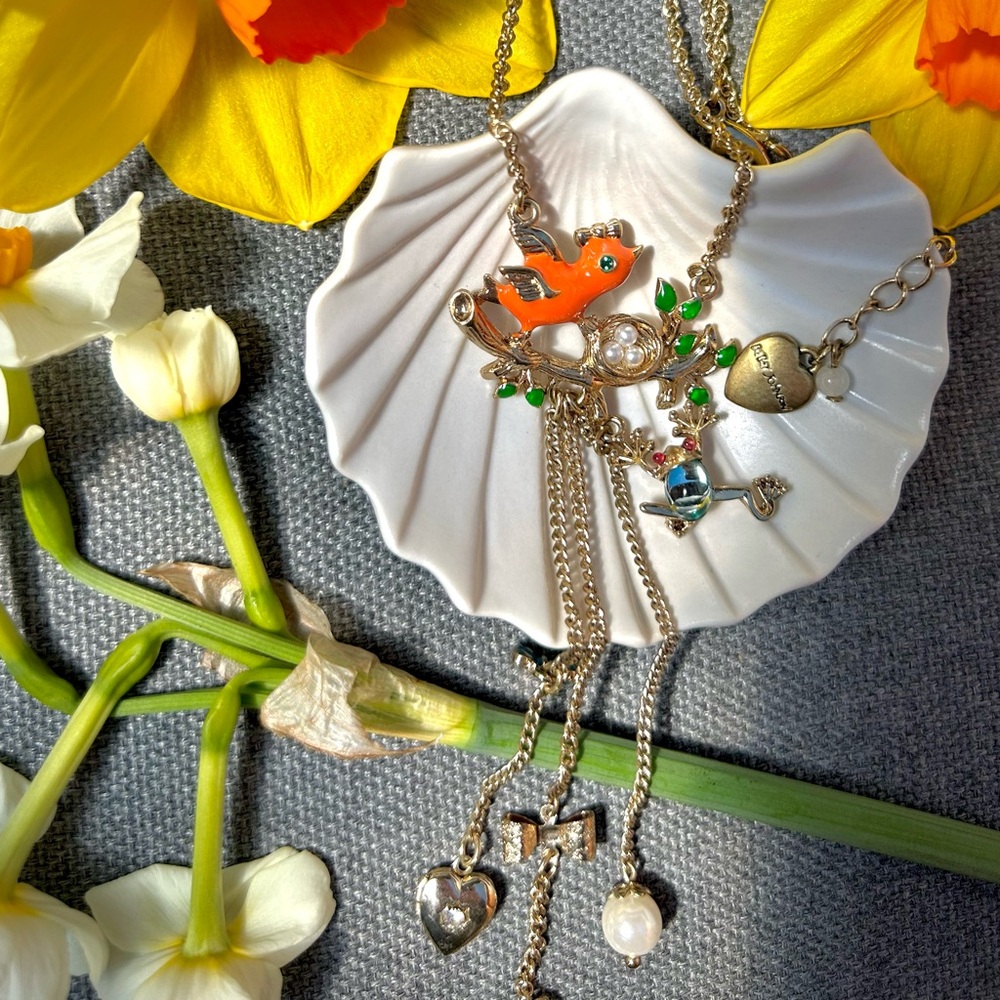 Betsey Johnson “Walk in the Park” Bird Nest Y-shaped Necklace